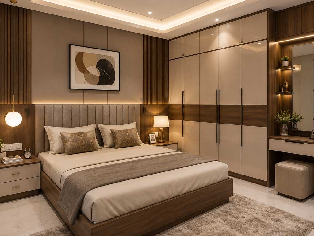Custom bedroom furniture with wardrobe