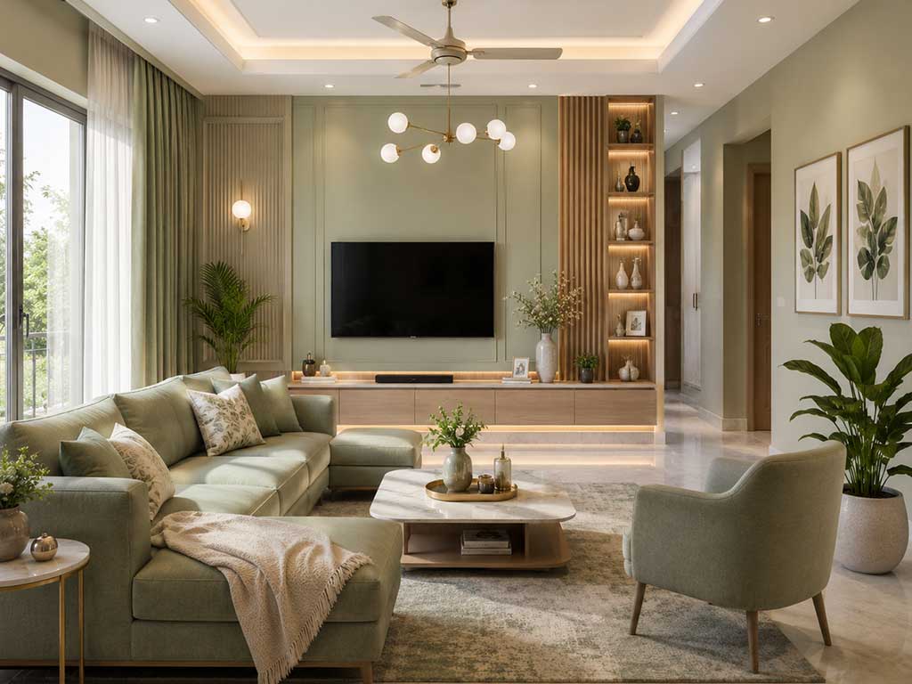 Living room interior for residential home