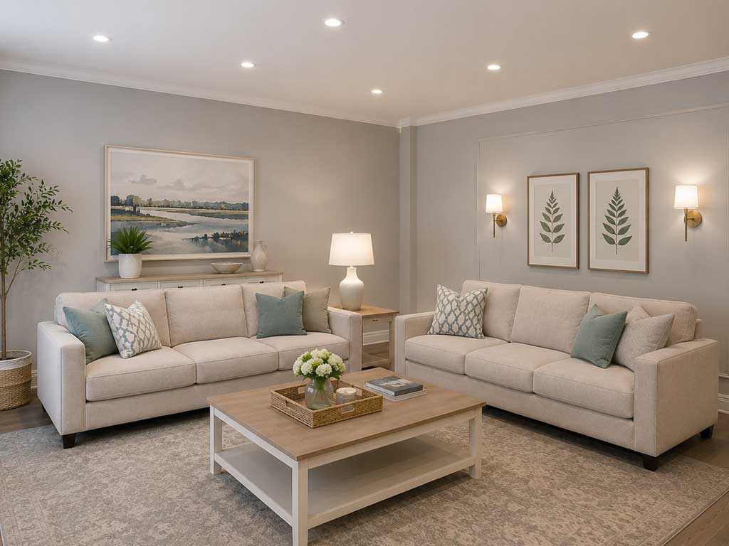 Modern living room lighting design