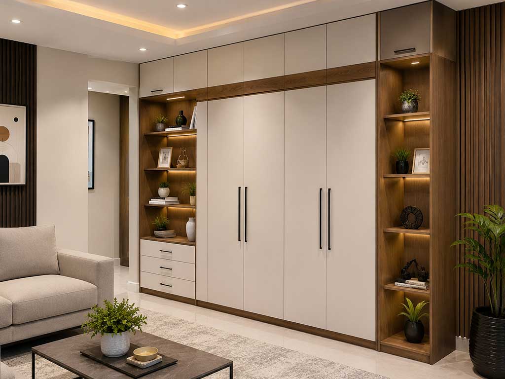 Custom storage cabinet for living room