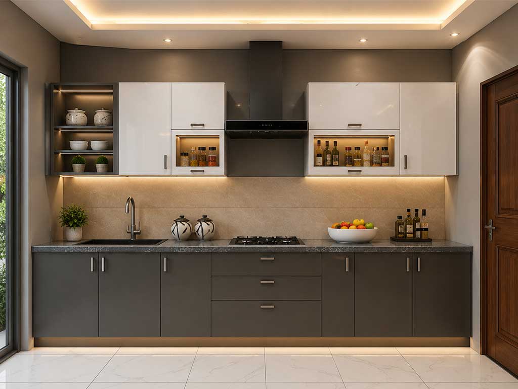 Straight Modular Kitchen Design in Kolkata