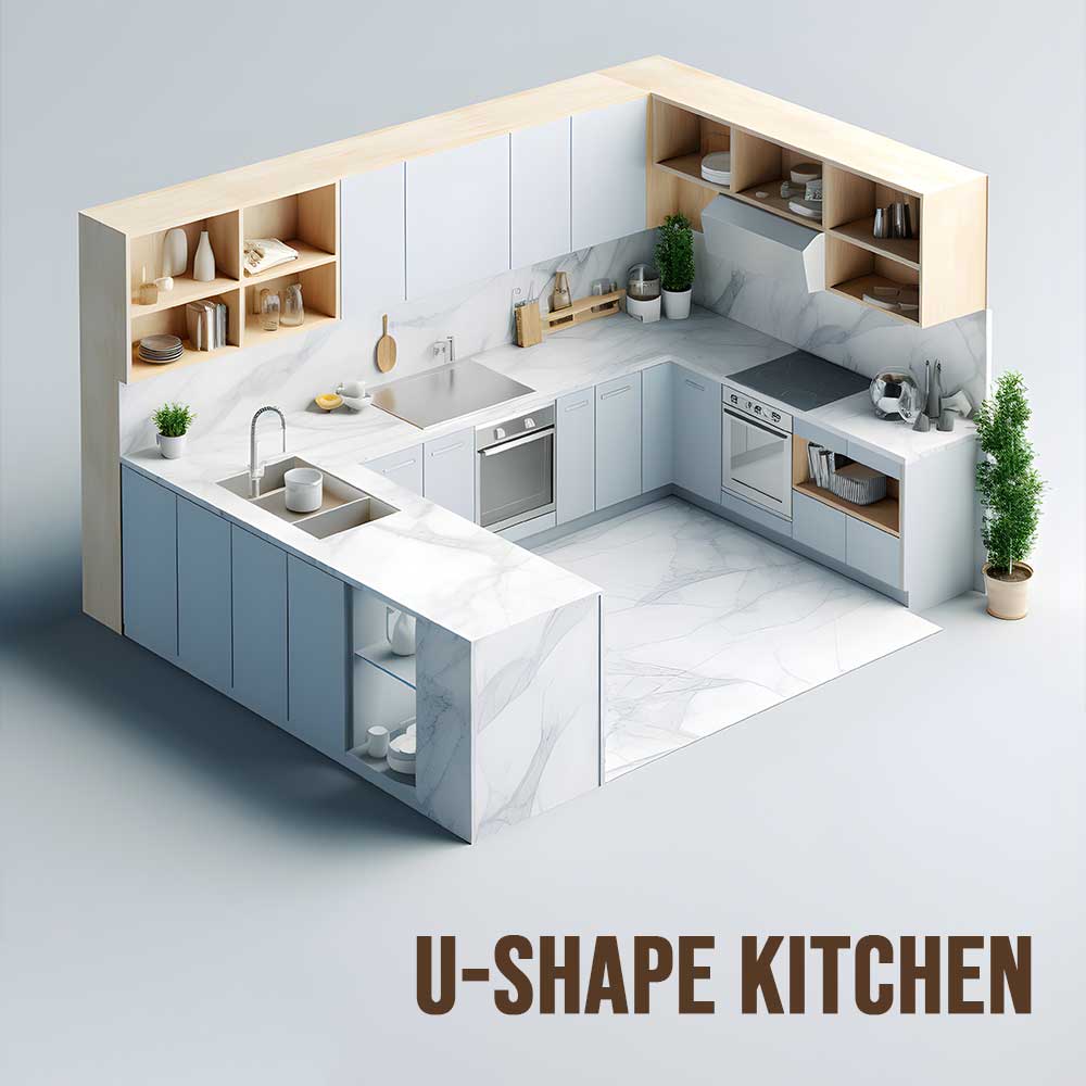 U-Shape Modern Modular Kitchen