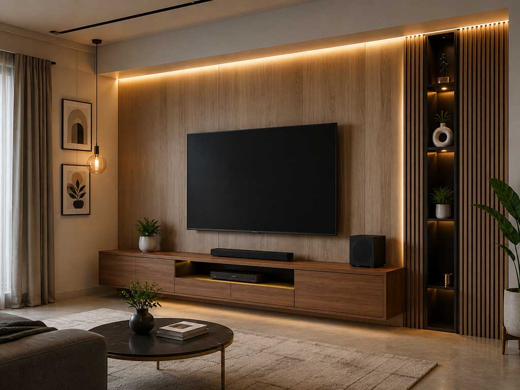 Wooden TV Unit Design